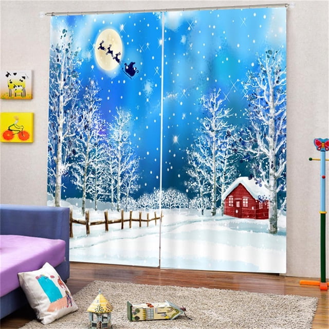 2 piezas tratamientos de ventana, accesorios , moderno, impreso, árbol de Navidad, duradero 10 Macarena Cortina de Navidad