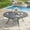Gray, variant on VOXBIN 60" Outdoor Round Patio Table for Garden, All Weather Metal with Adjustable Umbrella Hole Black
