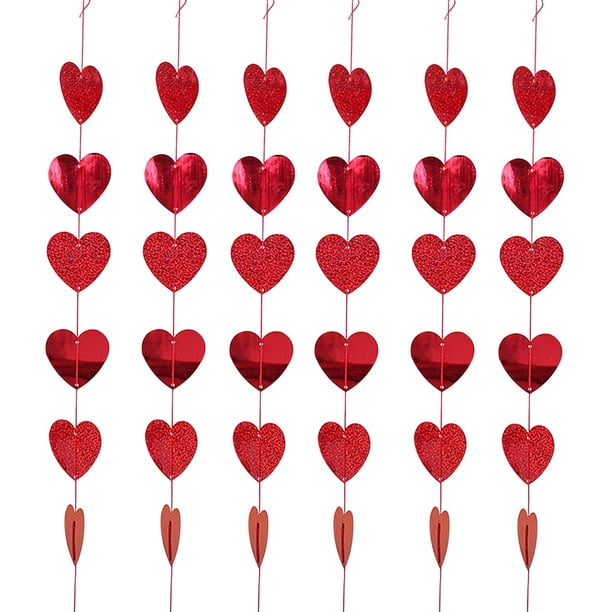 Decoración de techo para el Día de San Valentín, corazón adornado, corazón colgante para el techo, guirnaldas para despedidas de soltera, paneles de techo para fiestas de bodas, banderines para el te