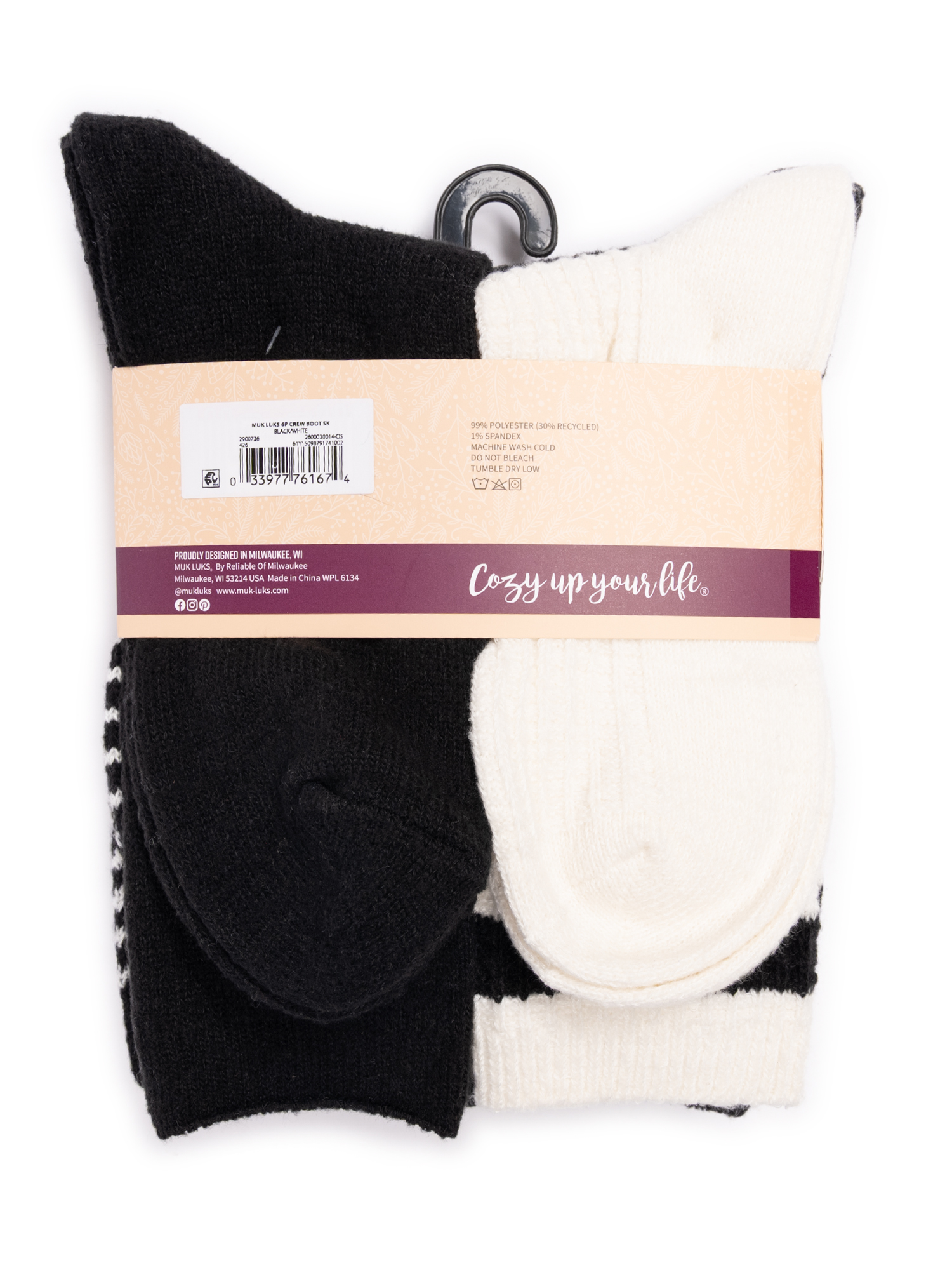 MUK LUKS Women's Fluffy Dream Crew Socks, 6-Pack photo 5