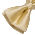 thumbnail image 5 of Gold Bow Ties for Men Pretied Bowties Champagne Solid Color Satin Bow Tie Formal Business Tuxedo Adjustable Bowtie Wedding Party Light Yellow Beige, 5 of 7