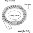 thumbnail image 3 of Conjunto Pulsera Cadena Cubana Hip-hop Malubero Malu1750 Plata, 3 of 3
