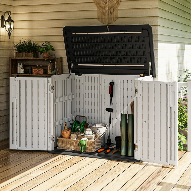 ウルトラサン Sunmthink Horizontal Storage Shed 35 Cu.Ft, Outdoor Trash Can