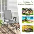thumbnail image 6 of Demifill Set of 4 Patio Folding Chair Set, Folding Chairs with Rustproof Metal Frame, Patio Chairs with Strong 330 lbs Bearing Capacity, Reclining Patio Chairs for Outdoor, Gray, 6 of 6