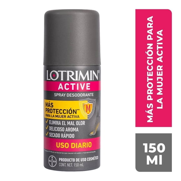 Desodorante Lotrimin Active para mujer en spray uso diario 150 ml