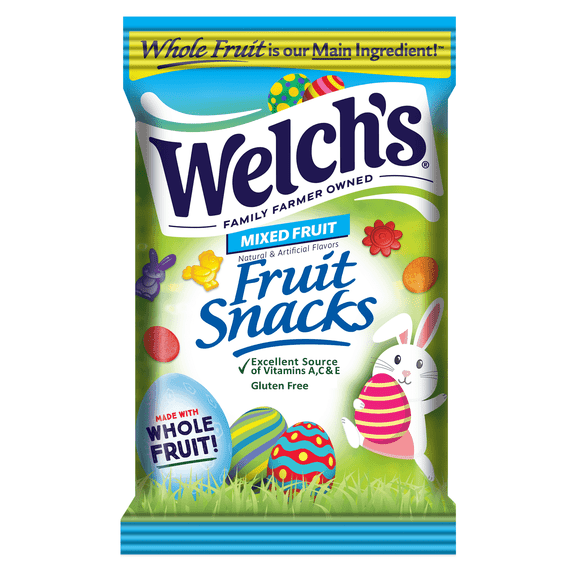 Welch's Fruit Snacks, Easter, Mixed Fruit, Soft Fruit Snacks 2.25 oz Bag