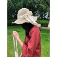 thumbnail image 2 of CoCopeaunts Wide Brim Bowknot Ribbon Straw Sun Hats for Women Girls Summer UV Protection Floppy Foldable Beach Hat Outdoor Travel Panama Cap, 2 of 6