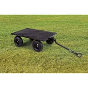 Gorilla Carts Towable Steel Utility Cart w/ Removable Side Panels, 1200 lb Capacity, Black