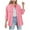 A03-Pink, variant on Towmus Casual Quilted Jackets for Women Button Down Collared Long Sleeve Shirts Frayed Hem Fall Jackets with Pockets