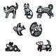 thumbnail image 1 of Brooch Pins, set de insignias, alfileres creativos con forma de esqueleto animal, 1 of 2
