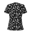 thumbnail image 4 of Naloa Black White Leaves Print T-Shirts Short Sleeve V Neck Tees for Women Fashion Tops Trendy Lightweight Soft Casual Summer Outfits Clothes, 4 of 5