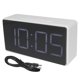 thumbnail image 4 of Cateissary Reloj despertador Pantalla LED digital Temporizador de espejo Reloj electrónico para la sala de estar de la oficina de la cabecera del Electrónica blanco, 4 of 6