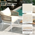 thumbnail image 6 of Harper & Bright Designs 4 Piece Patio Conversation Sets with Deep Seating & Thick Cushion, Boho Rope Furniture with Acacia Wood Table, Outdoor Patio Furniture Set for Yard Pool Backyard, Beige, 6 of 19