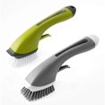 thumbnail image 4 of Long Handle Self-Filling Non-Stick Pan Cleaning Brush for Home Kitchen (Gray), 4 of 5