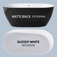 thumbnail image 3 of Nuvo 51" Acrylic Free Standing Oval Shape Soaking Tub - Matte Black, 3 of 33