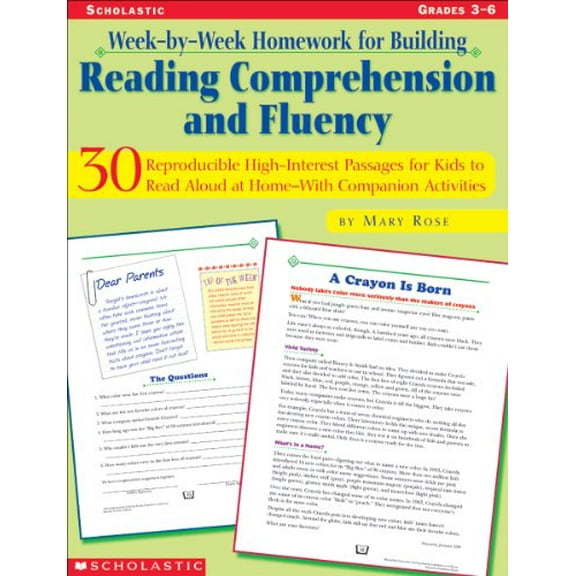 Pre-Owned Week-By-Week Homework for Building Reading Comprehension and Fluency: Grades 3-6 (Paperback) 0439271649 9780439271646