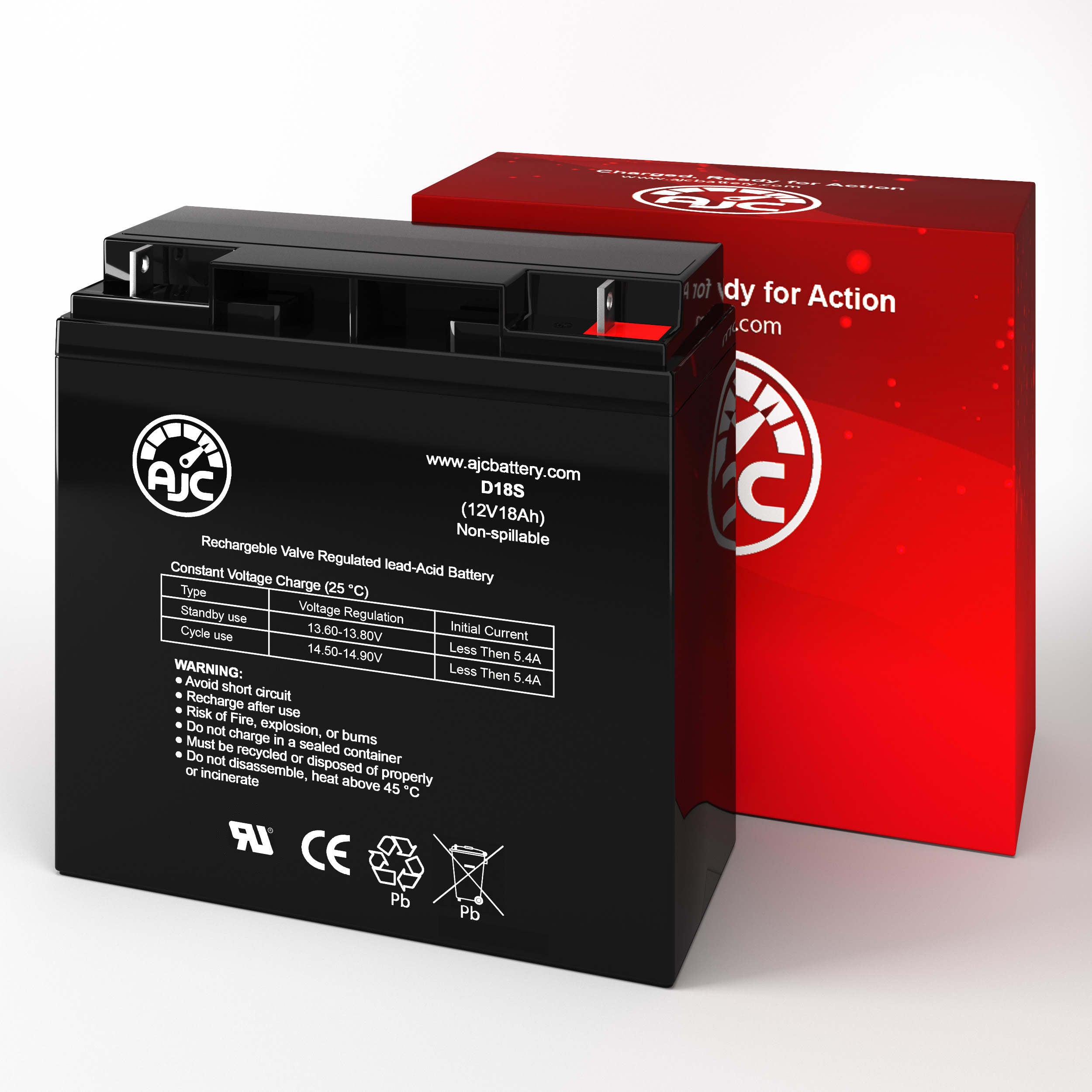 AC Delco M1924 12V 18Ah Sealed Lead Acid Battery - This Is an AJC Brand Replacement - image 2 of 6