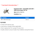 thumbnail image 2 of Expansion Tank - Compatible with 2001 - 2006 Ford Escape 3.0L V6 2002 2003 2004 2005, 2 of 2