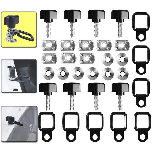 Universal Hard Top Quick Removal Fastener Thumb Screw Nut + Tie-Down D-Rings Compatible for 1995-2018 Wrangler YJ TJ JK JKU Sports Sahara Freedom Rubicon X & Unlimited X 2/4 Door (Pack of 8)