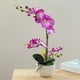 thumbnail image 4 of Bearachild Orquídeas artificiales Flor Decoración para el hogar Ligero Decoración falsa Plantas Cuenco blanco Olla Cocina Oficina Balcón Decoración Púrpura Bearachild HA084089-04, 4 of 6