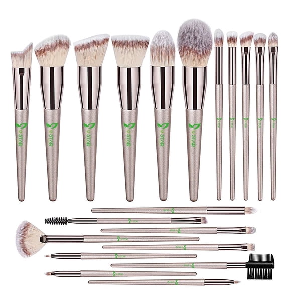 Makeup Brushes Sets, USTAR 20 PCs Makeup Brushes Premium Synthetic Concealers Foundation Powder Eye Shadows Makeup Brushes with Champagne Gold Conical Handle