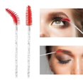 thumbnail image 5 of 100 varillas desechables para rímel, aplicador de rímel, cepillo para cejas, cepillo para extensiones de pestañas, color rojo, 5 of 5