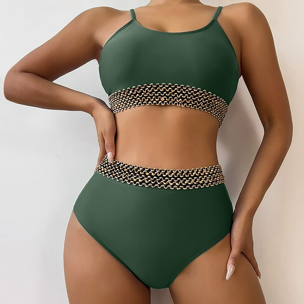 Traje de baño para mujer, moda, cómodo, color sólido, bikini, traje de baño de color liso para mujer, conjuntos de bikinis, trajes de baño para mujer
