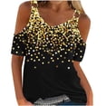 thumbnail image 1 of Mode Décontractée pour Femmes Imprimé Manches Courtes Col Rond Blouses Chemises, 1 of 4