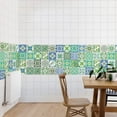 thumbnail image 2 of Walplus Peel and Stick Backsplash Turkish Green Mosaic Wall Tile Decals 48 Pcs 4" x 4", 2 of 8