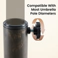 thumbnail image 5 of Gianna 16.5 Inch Umbrella Base - 2 Manual Knobs, 22 LBS Resin Base, 2 Adapters, Weather-Resistant, Bronze Powder-Coated Construction for Outdoor Umbrellas, 5 of 7