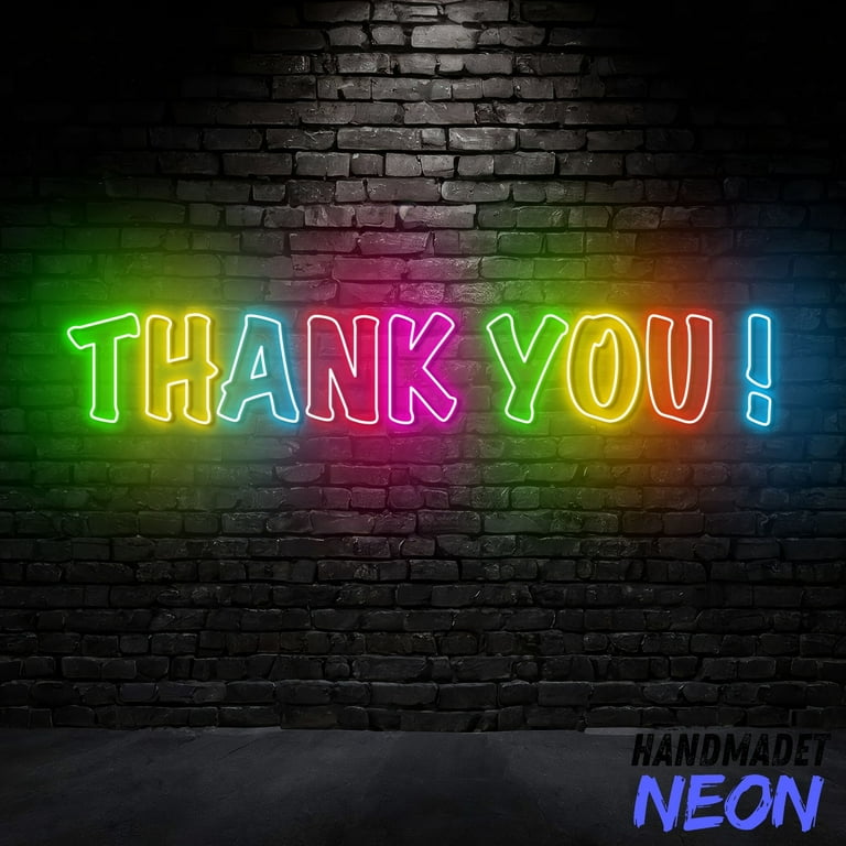 Handmadetneonsign Thank You Neon Sign, Custom Quote Text Wall Art