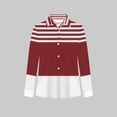 thumbnail image 5 of Craaazy Women's Striped Blouse Button Down Turn-Down Collar Long Sleeve Casual Top for Summer and Casual Outings Gifts, 5 of 5