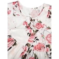 thumbnail image 6 of Plus Size Tops for Women Short Sleeve Buttons Up Blouses Flowy Floral Tunic Tops, 6 of 9