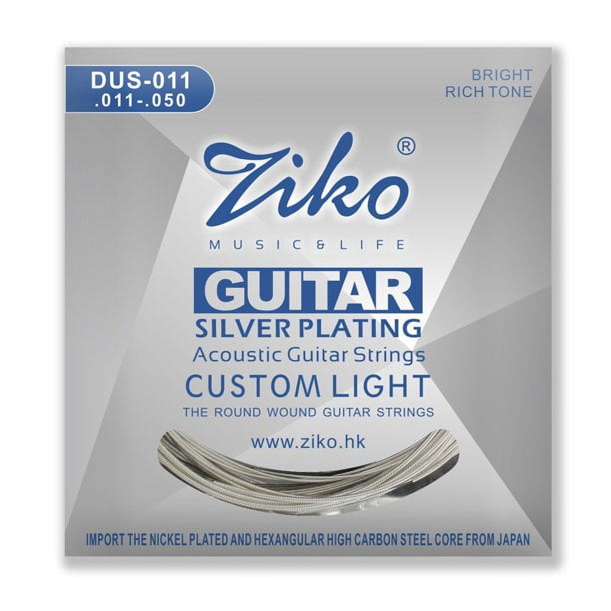 Ziko Acoustic Guitar Strings 11-50 Hex High-Carbon Steel and Brass 9 Pack Set