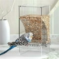 thumbnail image 6 of GQDIN Automatic No Spill Bird Feeder - Transparent Acrylic Parrot Feeder with Anti Spill Design | Mess Free Bird Feeders for Cage or Outdoor Use | Durable and Easy Fill Feeder to Attract Birds, 6 of 8