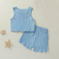 thumbnail image 4 of Sngxgn Girls 2 Piece Outfits Cute Crop Top Cargo Pants Trendy Clothing Sets(Blue,100), 4 of 5