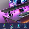 thumbnail image 3 of Satifur 39" Pro L-Shaped Gaming Desk Black, RGB LED, Power Hub & Monitor Riser for Ultimate Setup, 3 of 9