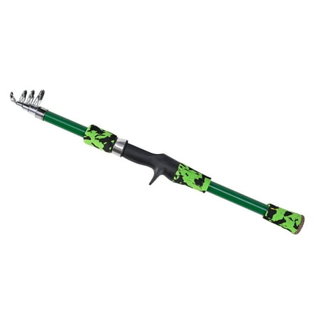 LAZIOEGR Kids Telescopic Fishing Pole 65 inches / 165 cm Spinning Rod for Children Travel Green