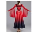 thumbnail image 5 of Ballroom Dance Dress Women Modern Dance Dress Elegant Flower Floating Sleeves Big Swing Waltz Wear, 5 of 5