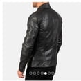 thumbnail image 2 of Noora Men's Black Lambskin Leather Motorcycle biker Leather Jacket  With Zipper & Snap Designer  Rider Racer Jacket SU0655, 2 of 9