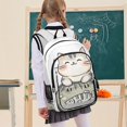 thumbnail image 7 of FORMRS Unisex School Backpack 17" Student Travel Bag with Laptop Compartment, Green Cute Cat, 7 of 7