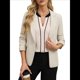 thumbnail image 2 of Blusas Elegantes e Informales de Larga con Cuello en V y Bloques de Color para Mujer, Ropa de Moda de Otoño. Albaricoque S, 2 of 10