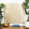 thumbnail image 2 of DecMode Gold Wooden Abstract Carved Starburst Wall Decor with White Backing, 2 of 10