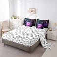 thumbnail image 5 of Manfei Gamer Gaming 7 Pieces Bedding Comforter Set,Modern Gamepad Full Bedding Set,Pink Glitter Print Fitted Sheet Flat Sheet For Teens,Breathable Home Decor Reversible, 5 of 8