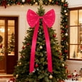 thumbnail image 4 of JeashCHAT 24 x 71 Inches Christmas Extra Large Bow Christmas Tree Topper Decor Christmas Tree Decoration Xmas Holiday Wedding Birthday Party Wall Window Decor, 4 of 6
