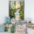 thumbnail image 3 of Designart 'River Through Green Birch Forest' Lake House Framed Art Print, 3 of 4