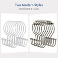 thumbnail image 6 of Bathway Shower Curtain Hooks White Shower Curtain Rings with Cylindrical Design, 12Pcs Metal Shower Curtain Hooks Rust Proof, Smooth Glide Double Shower Hooks Rings for Shower Curtain, 6 of 7