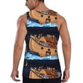 thumbnail image 3 of Fotbe Ocean Scene with Noah's Ark Pattern Men's Quick Dry Workout Tank Top Gym Muscle Tee Fitness Bodybuilding Sleeveless T Shirt Breathable Workout Shirt-, 3 of 9