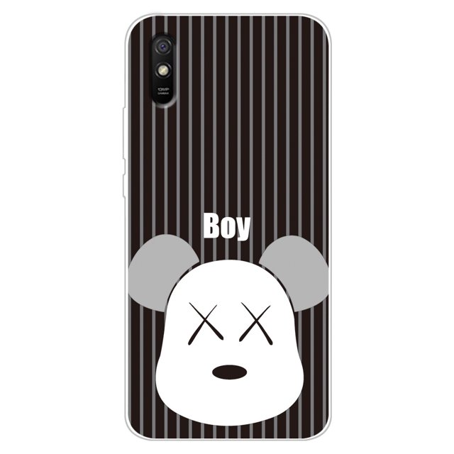 2 En 1 Caso Redmi 9A Con Vidrio Templado Curvado De Cerámica Protector De Pantalla Gato Y Doraemon