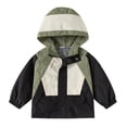 thumbnail image 2 of NAISIBABY Boys Windbreaker Jacket, Waterproof with Pockets Color Block Fashion Hooded Outwear Coat Army Green 7T, 2 of 3